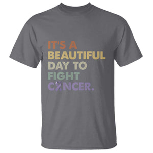 All Cancer Awareness T Shirt It's A Beautiful Day To Fight Cancer Lavender Ribbon TS11 Charcoal Print Your Wear