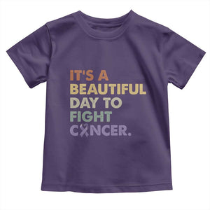 All Cancer Awareness Toddler T Shirt It's A Beautiful Day To Fight Cancer Lavender Ribbon TS11 Purple Print Your Wear