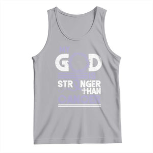 All Cancer Awareness Tank Top My God Is Stronger Than Cancer Lavender Ribbon TS11 Athletic Heather Print Your Wear