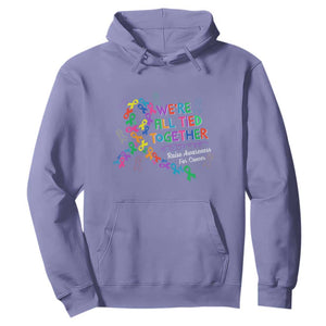 All Cancer Awareness Hoodie We're All Tied Together Raise Awareness For Cancer Ribbons TS11 Violet Print Your Wear
