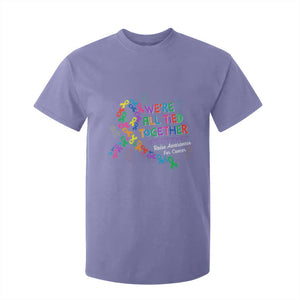 All Cancer Awareness T Shirt For Kid We're All Tied Together Raise Awareness For Cancer Ribbons TS11 Violet Print Your Wear