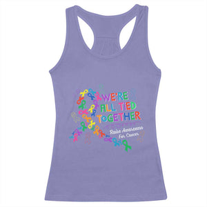 All Cancer Awareness Racerback Tank Top We're All Tied Together Raise Awareness For Cancer Ribbons TS11 Violet Print Your Wear