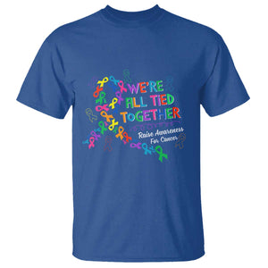 All Cancer Awareness T Shirt We're All Tied Together Raise Awareness For Cancer Ribbons TS11 Royal Blue Print Your Wear