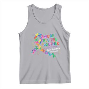 All Cancer Awareness Tank Top We're All Tied Together Raise Awareness For Cancer Ribbons TS11 Athletic Heather Print Your Wear