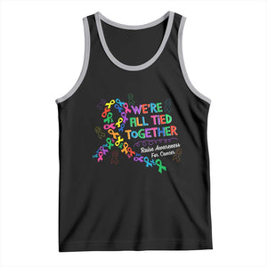 All Cancer Awareness Tank Top We're All Tied Together Raise Awareness For Cancer Ribbons TS11 Black Athletic Heather Print Your Wear