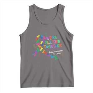 All Cancer Awareness Tank Top We're All Tied Together Raise Awareness For Cancer Ribbons TS11 Deep Heather Print Your Wear
