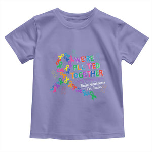 All Cancer Awareness Toddler T Shirt We're All Tied Together Raise Awareness For Cancer Ribbons TS11 Violet Print Your Wear