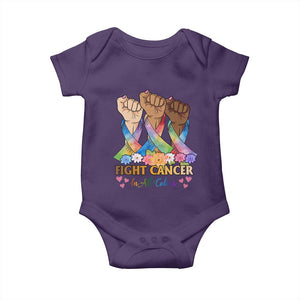 Funny All Cancer Awareness Baby Onesie Fight Cancer In All Colors Colorful Ribbon TS11 Purple Print Your Wear