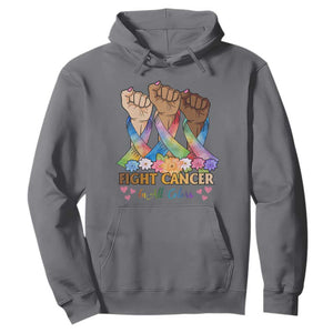 Funny All Cancer Awareness Hoodie Fight Cancer In All Colors Colorful Ribbon TS11 Charcoal Print Your Wear
