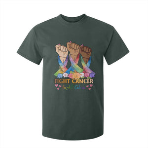 Funny All Cancer Awareness T Shirt For Kid Fight Cancer In All Colors Colorful Ribbon TS11 Dark Forest Green Print Your Wear