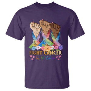 Funny All Cancer Awareness T Shirt Fight Cancer In All Colors Colorful Ribbon TS11 Purple Print Your Wear