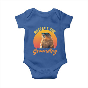 Funny Groundhog Day Baby Onesie Respect The Groundhog Woodchuck TS11 Royal Blue Print Your Wear
