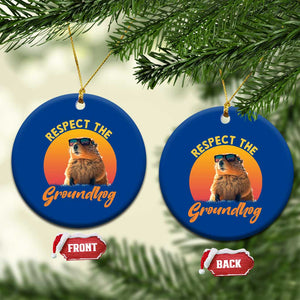 Funny Groundhog Day Ceramic Ornament Respect The Groundhog Woodchuck TS11 1pc Blue Print Your Wear