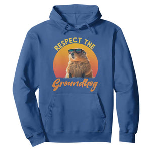 Funny Groundhog Day Hoodie Respect The Groundhog Woodchuck TS11 Royal Blue Print Your Wear