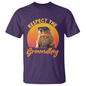 Funny Groundhog Day T Shirt Respect The Groundhog Woodchuck TS11 Purple Print Your Wear