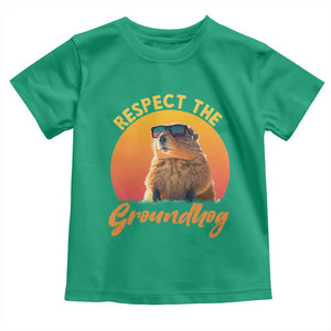 Funny Groundhog Day Toddler T Shirt Respect The Groundhog Woodchuck TS11 Irish Green Print Your Wear