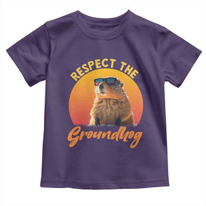 Funny Groundhog Day Toddler T Shirt Respect The Groundhog Woodchuck TS11 Purple Print Your Wear