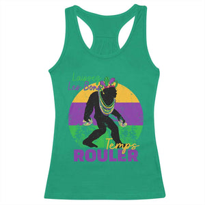 Funny Bigfoot Mardi Gras Racerback Tank Top Laissez Les Bons Temps Rouler Bald Cypress TS11 Irish Green Print Your Wear