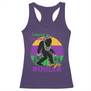 Funny Bigfoot Mardi Gras Racerback Tank Top Laissez Les Bons Temps Rouler Bald Cypress TS11 Purple Print Your Wear