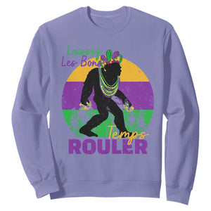 Funny Bigfoot Mardi Gras Sweatshirt Laissez Les Bons Temps Rouler Bald Cypress TS11 Violet Print Your Wear