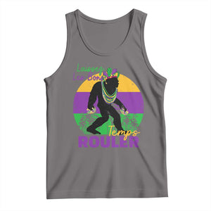 Funny Bigfoot Mardi Gras Tank Top Laissez Les Bons Temps Rouler Bald Cypress TS11 Deep Heather Print Your Wear
