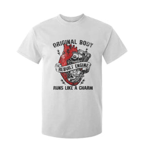 Funny Heart Surgery T Shirt For Kid Original Body Rebuilt Engine Runs Like A Charm Mechanical Heart TS11 White Print Your Wear