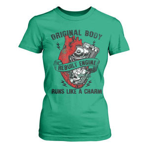 Funny Heart Surgery T Shirt For Women Original Body Rebuilt Engine Runs Like A Charm Mechanical Heart TS11 Irish Green Print Your Wear