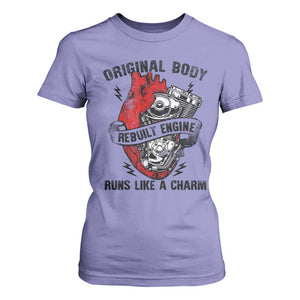 Funny Heart Surgery T Shirt For Women Original Body Rebuilt Engine Runs Like A Charm Mechanical Heart TS11 Violet Print Your Wear