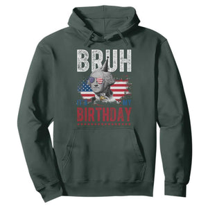 Funny George Washingtons Birthday Hoodie Bruh It Is My Birthday Presidents Day TS11 Dark Forest Green Print Your Wear