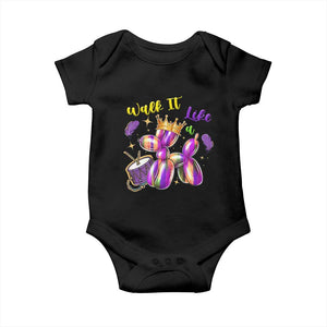 Funny Mardi Gras Baby Onesie Walk It Like A Dog Balloon New Orleans TS11 Black Print Your Wear