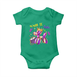 Funny Mardi Gras Baby Onesie Walk It Like A Dog Balloon New Orleans TS11 Irish Green Print Your Wear