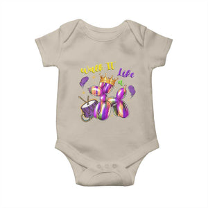 Funny Mardi Gras Baby Onesie Walk It Like A Dog Balloon New Orleans TS11 Sand Print Your Wear