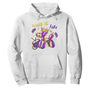 Funny Mardi Gras Hoodie Walk It Like A Dog Balloon New Orleans TS11 White Print Your Wear