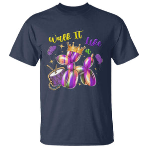 Funny Mardi Gras T Shirt Walk It Like A Dog Balloon New Orleans TS11 Navy Print Your Wear