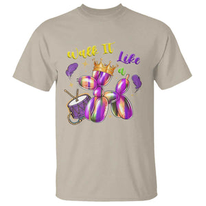 Funny Mardi Gras T Shirt Walk It Like A Dog Balloon New Orleans TS11 Sand Print Your Wear