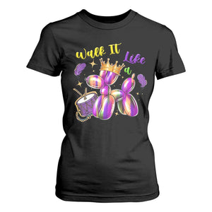 Funny Mardi Gras T Shirt For Women Walk It Like A Dog Balloon New Orleans TS11 Black Print Your Wear