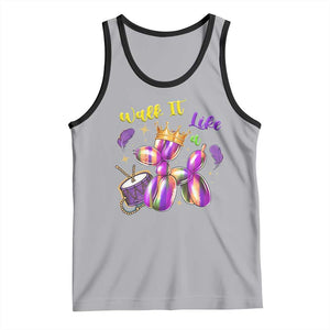 Funny Mardi Gras Tank Top Walk It Like A Dog Balloon New Orleans TS11 Athletic Heather Black Print Your Wear