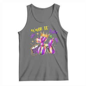Funny Mardi Gras Tank Top Walk It Like A Dog Balloon New Orleans TS11 Black Heather Print Your Wear