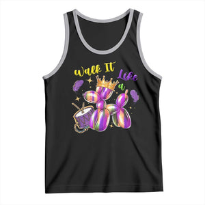 Funny Mardi Gras Tank Top Walk It Like A Dog Balloon New Orleans TS11 Black Athletic Heather Print Your Wear
