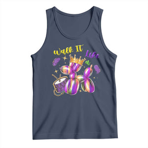 Funny Mardi Gras Tank Top Walk It Like A Dog Balloon New Orleans TS11 Navy Print Your Wear