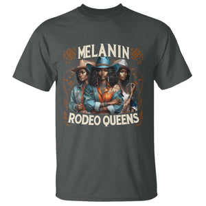 Melanin Rodeo Queen T Shirt African American Melanin Black Cowgirl Swag TS11 Dark Heather Print Your Wear