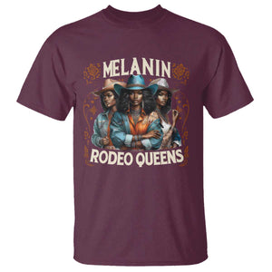 Melanin Rodeo Queen T Shirt African American Melanin Black Cowgirl Swag TS11 Maroon Print Your Wear