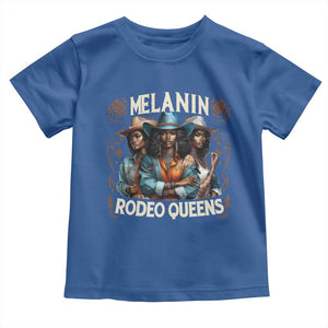 Melanin Rodeo Queen Toddler T Shirt African American Melanin Black Cowgirl Swag TS11 Royal Blue Print Your Wear