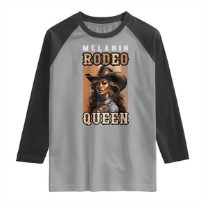 Melanin Rodeo Queen Raglan Shirt African American Melanin Black Cowgirl TS11 Sport Gray Black Print Your Wear