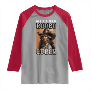 Melanin Rodeo Queen Raglan Shirt African American Melanin Black Cowgirl TS11 Sport Gray Red Print Your Wear