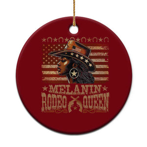 Melanin Rodeo Queen Ceramic Ornament Black Cowgirl Vintage American Flag TS11 1pc Red Print Your Wear