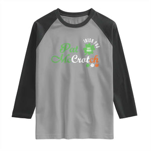 Pat McCrotch Irish Pub Raglan Shirt St Patricks Day Drinking Humor TS11 Sport Gray Black Print Your Wear