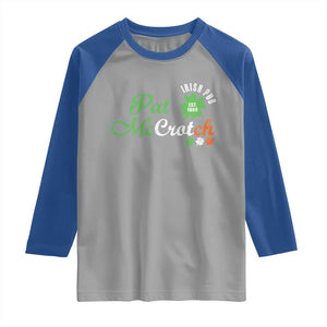 Pat McCrotch Irish Pub Raglan Shirt St Patricks Day Drinking Humor TS11 Sport Gray Royal Print Your Wear