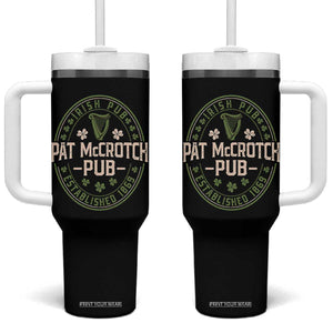 Pat McCrotch Irish Pub Tumbler With Handle St Patricks Day Dirty Adult Drinking TS11 One Size: 40 oz Black Print Your Wear