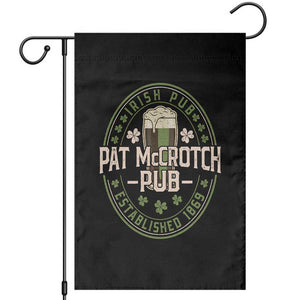 Funny Pat McCrotch Irish Pub Garden Flag St Patricks Day Adult Humor Party Drinking TS11 Black Print Your Wear
